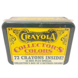 Vintage 1991 Crayola Collectors Colors 72 Crayons Limited Edition Tin NEW Sealed